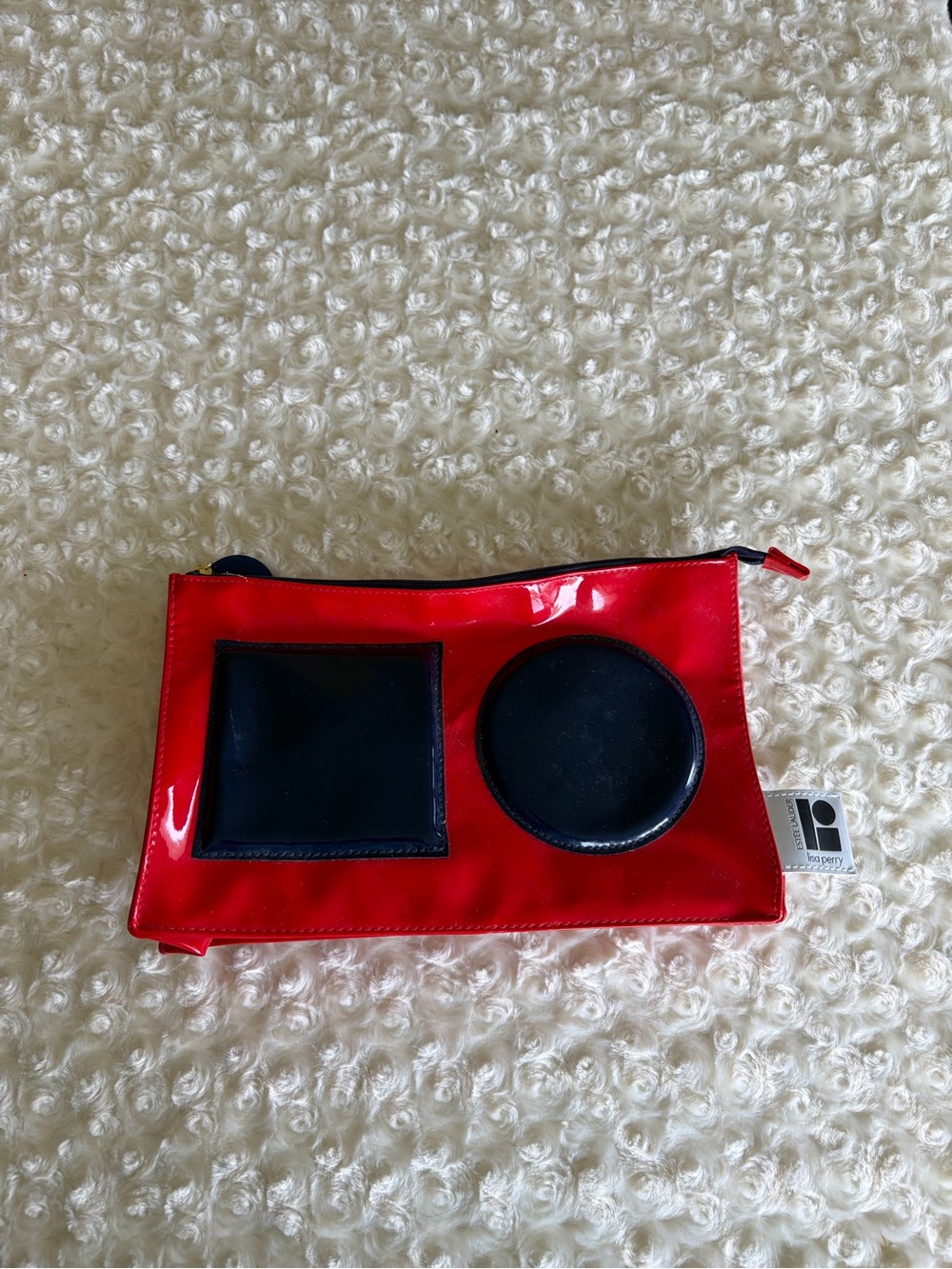 New Estée Lauder x Lisa Perry Red and Dark Purple Cosmetic Case Makeup Bag Pouch